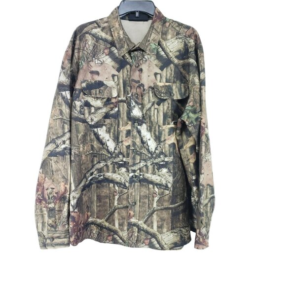 Mossy Oak Vented Hunting Shirt Men's Size XL 46-48 Break Up Infinity Camouflage - Picture 1 of 8